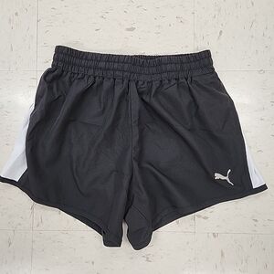 Puma Black and White Women's Lined Running Workout Shorts Size Small